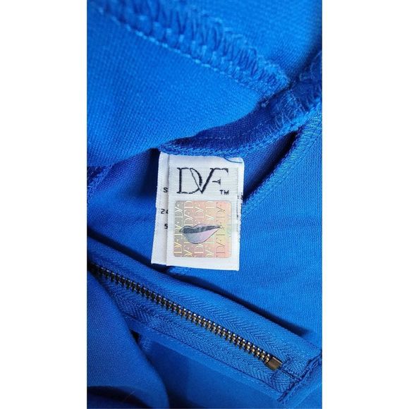 Diane Von Furstenberg Dress Mini Women’s 6 Blue Delyse Zipper Back - Picture 7 of 14